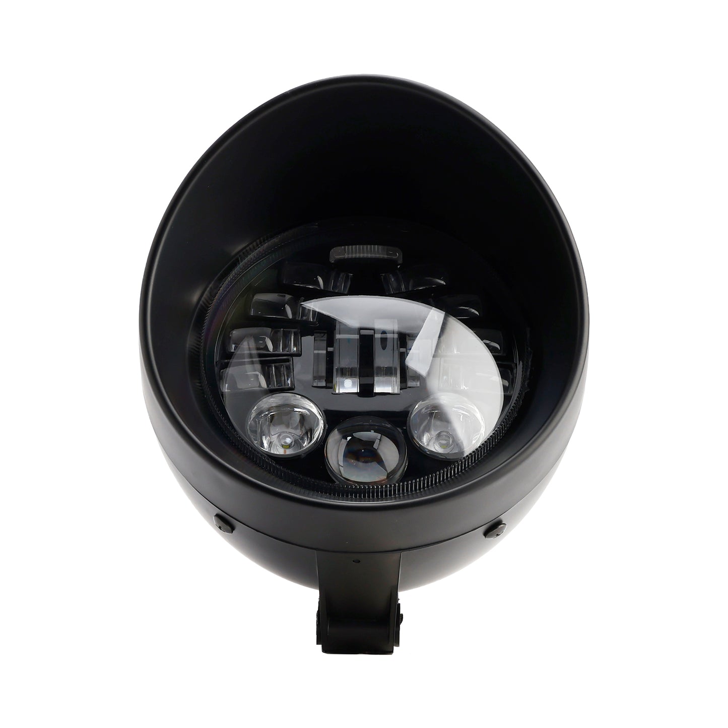 Racer Bobber Chopper Black Multifunctional Beam Headlight Fog Lamp Custom