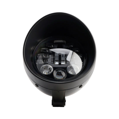 Racer Bobber Chopper Black Multifunctional Beam Headlight Fog Lamp Custom