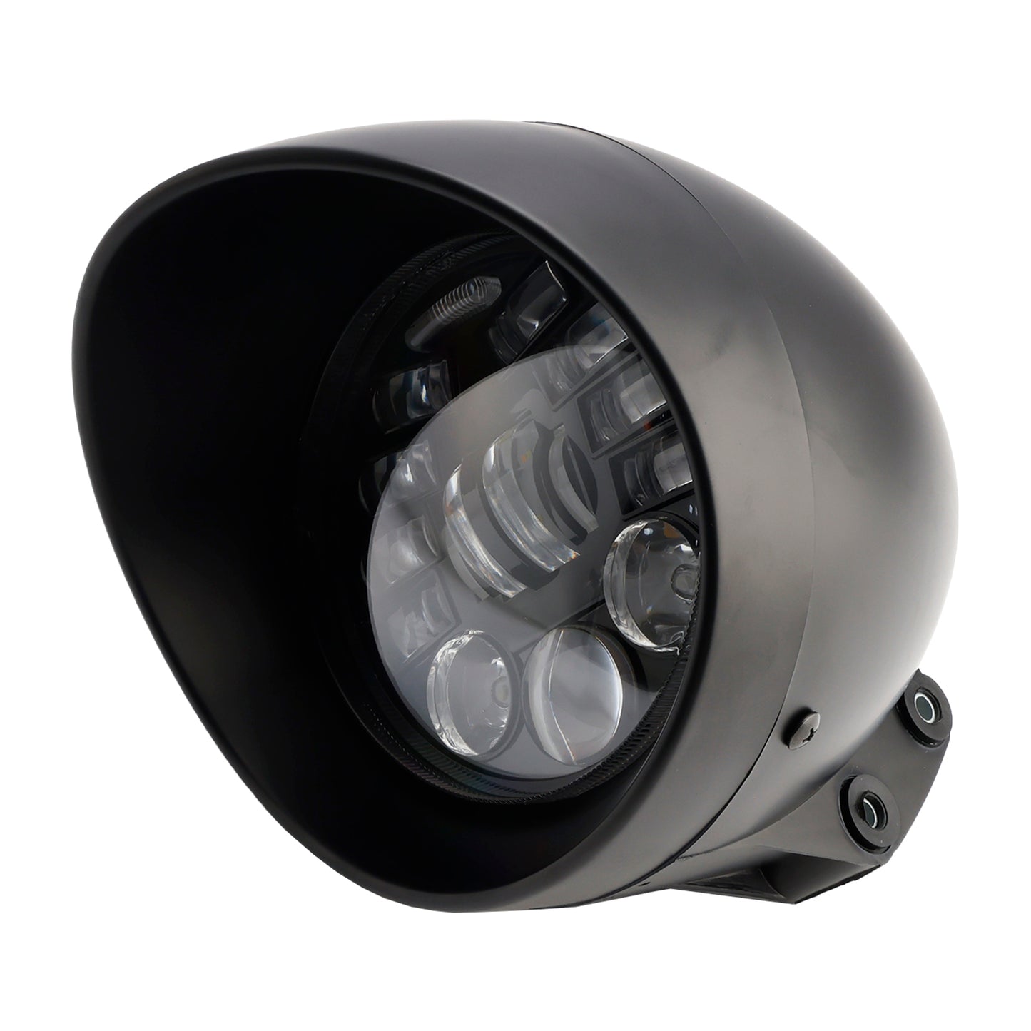 Racer Bobber Chopper Black Multifunctional Beam Headlight Fog Lamp Custom