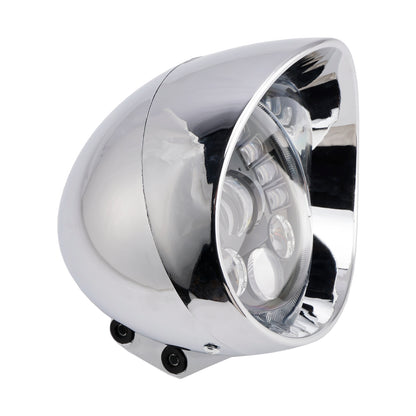 Racer Bobber Chrome Black Multifunctional Beam Headlight Fog Lamp Custom