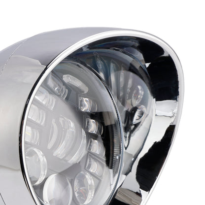 Racer Bobber Chrome Black Multifunctional Beam Headlight Fog Lamp Custom