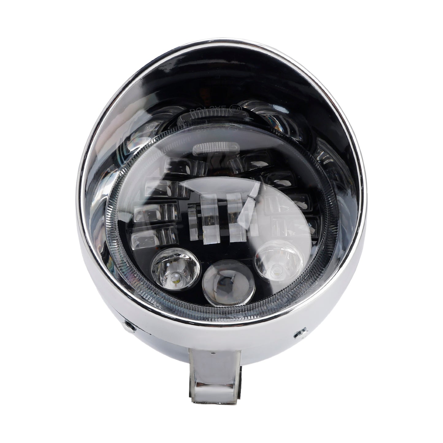 Racer Bobber Chrome Black Multifunctional Beam Headlight Fog Lamp Custom