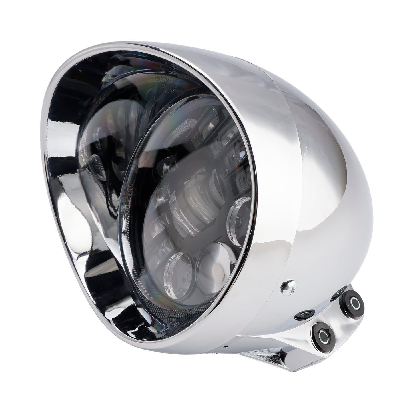 Racer Bobber Chrome Black Multifunctional Beam Headlight Fog Lamp Custom