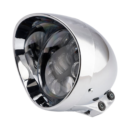 Racer Bobber Chrome Black Multifunctional Beam Headlight Fog Lamp Custom