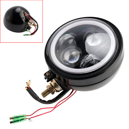 Racer Bobber Chopper DC 12V Motorcycle Beam Headlight Fog Lamp Custom