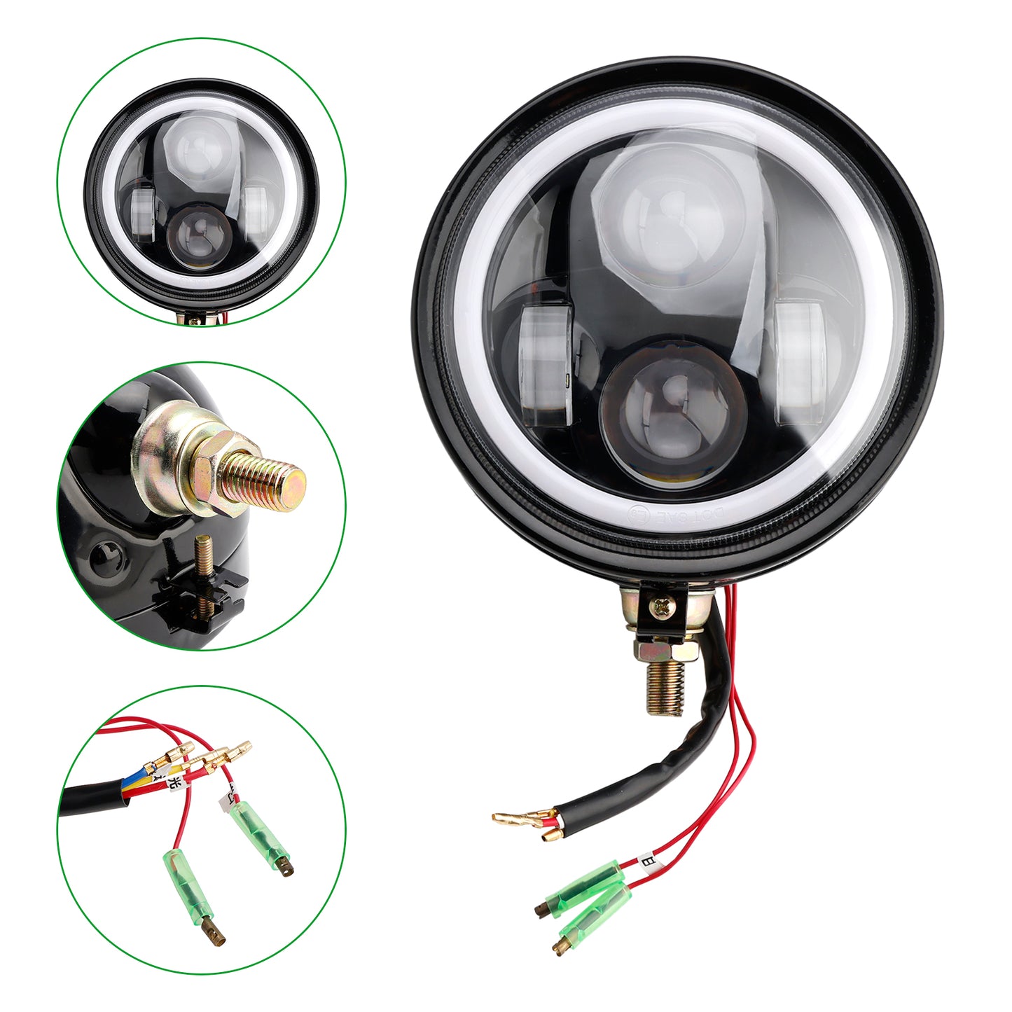 Racer Bobber Chopper DC 12V Motorcycle Beam Headlight Fog Lamp Custom
