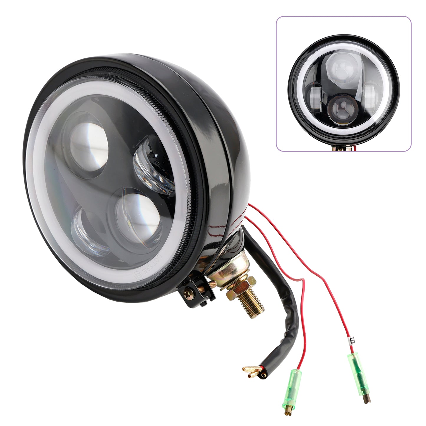 Racer Bobber Chopper DC 12V Motorcycle Beam Headlight Fog Lamp Custom