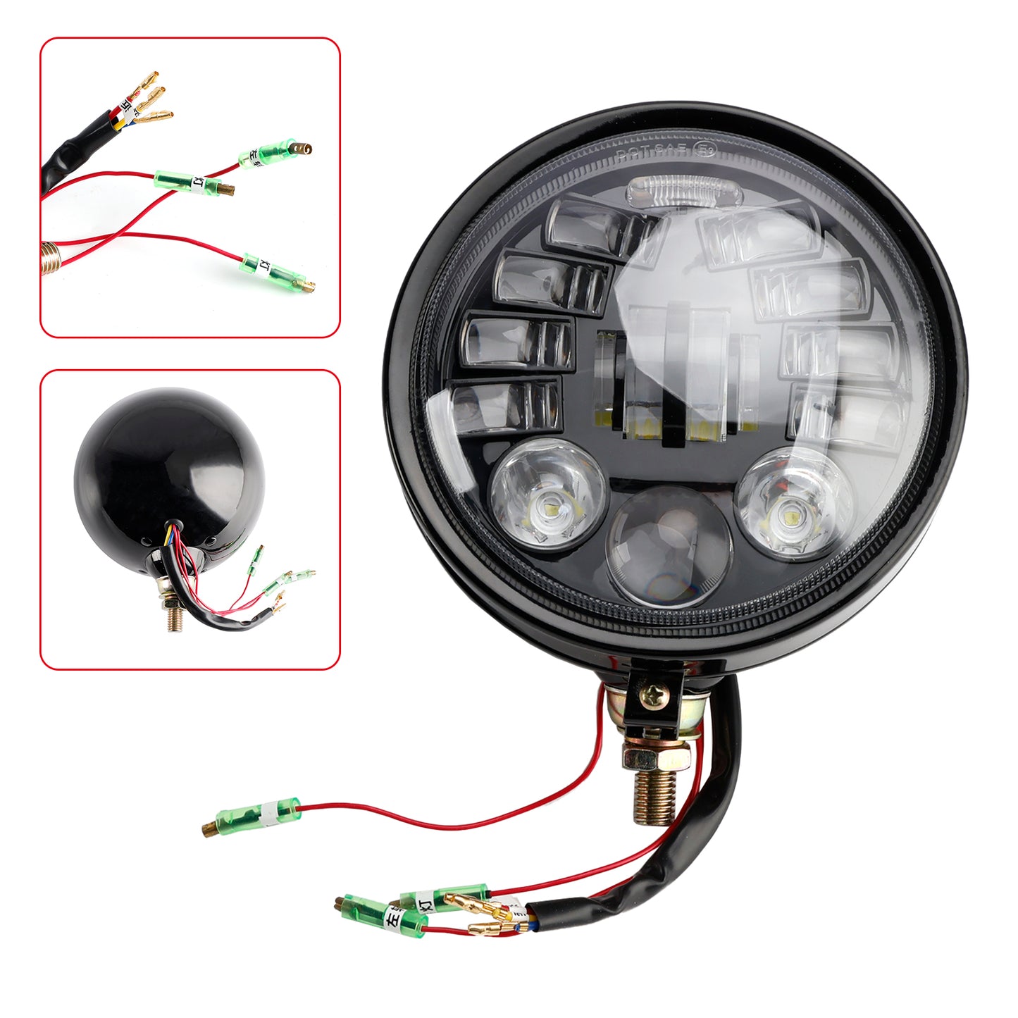 Racer Bobber Chopper DC 12V Multifunctional Beam Headlight Fog Lamp Custom