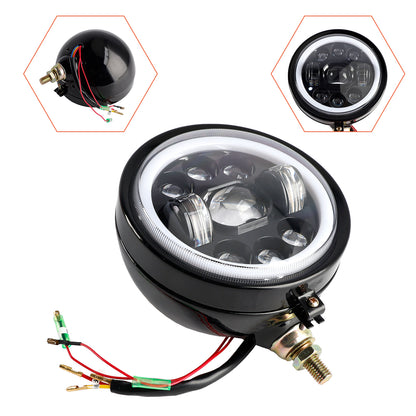 Racer Bobber Chopper 9-Bulbs Beam Headlight Fog Lamp Custom DC 12V
