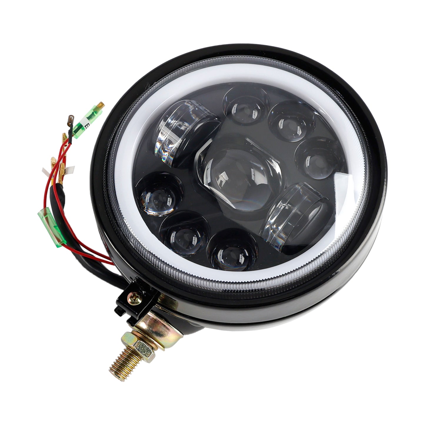 Racer Bobber Chopper 9-Bulbs Beam Headlight Fog Lamp Custom DC 12V
