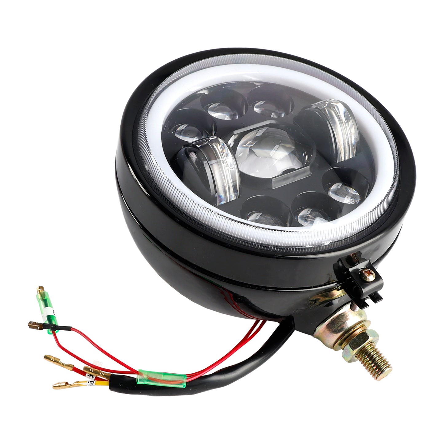 Racer Bobber Chopper 9-Bulbs Beam Headlight Fog Lamp Custom DC 12V