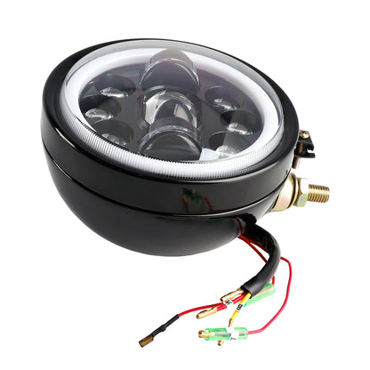 Racer Bobber Chopper 9-Bulbs Beam Headlight Fog Lamp Custom DC 12V