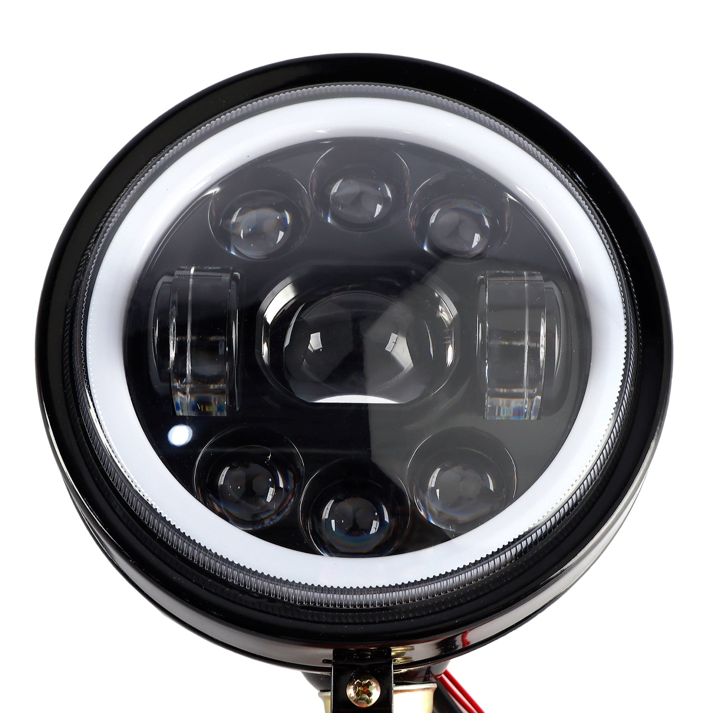Racer Bobber Chopper 9-Bulbs Beam Headlight Fog Lamp Custom DC 12V
