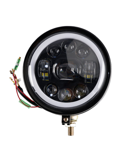 Racer Bobber Chopper 9-Bulbs Beam Headlight Fog Lamp Custom DC 12V