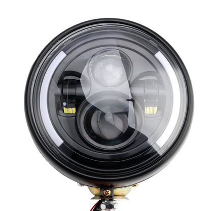 Racer Bobber Chopper DC 12V 7inch Multifunctional Beam Headlight Fog Lamp Custom