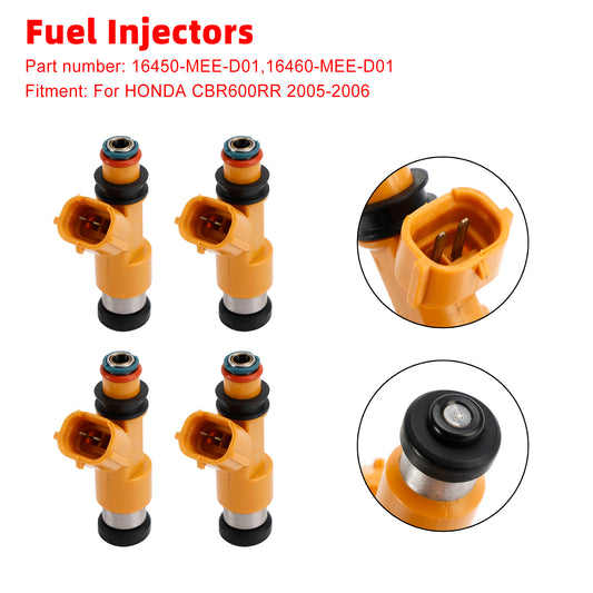 4PCS 16460-MEE-D01 Fuel Injectors 16450-MEE-D01 For Honda CBR600RR 2005-2006