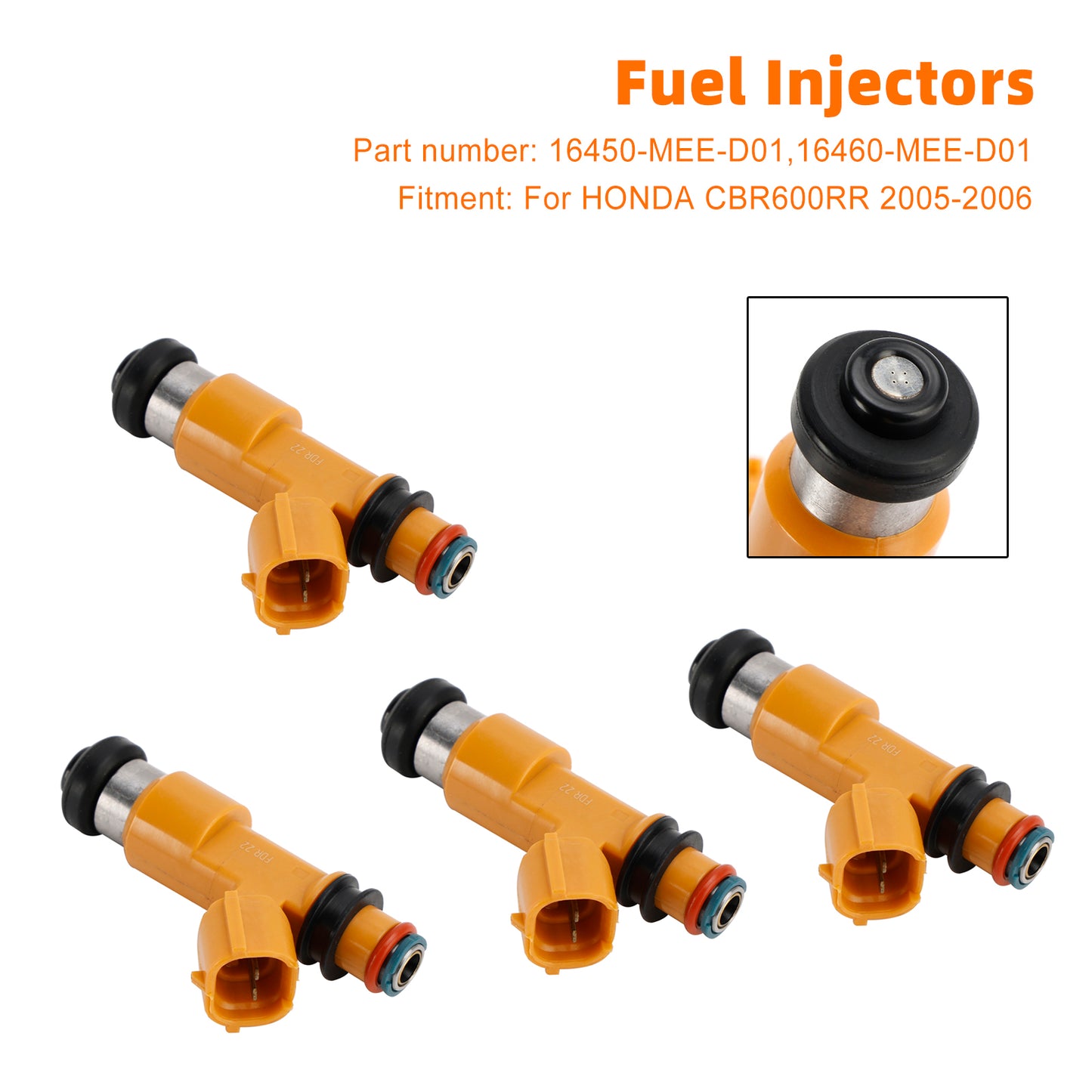 4PCS 16460-MEE-D01 Fuel Injectors 16450-MEE-D01 For Honda CBR600RR 2005-2006
