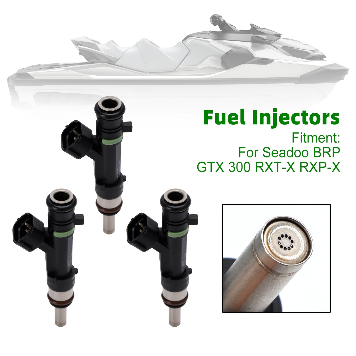 3PCS 0280158383 Fuel Injectors 420874000 For Sea Doo BRP GTX 300 RXT-X RXP-X