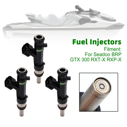 3PCS 0280158383 Fuel Injectors 420874000 For Sea Doo BRP GTX 300 RXT-X RXP-X