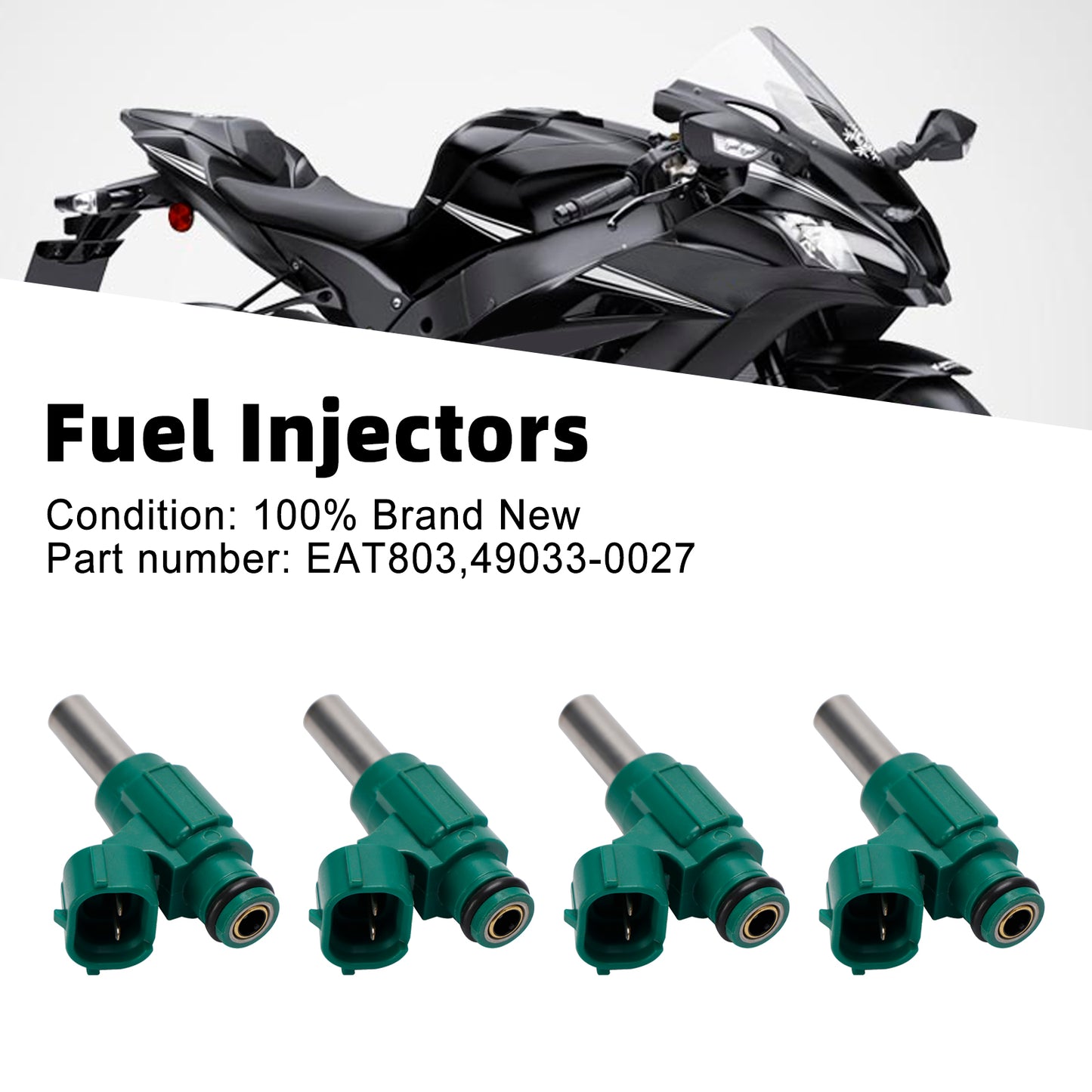 4PCS EAT803 Fuel Injector Fits 49033-0027 For Kawasaki Ninja ZX10R ZX1000 2011-2017