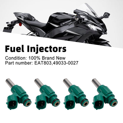 4PCS EAT803 Fuel Injector Fits 49033-0027 For Kawasaki Ninja ZX10R ZX1000 2011-2017