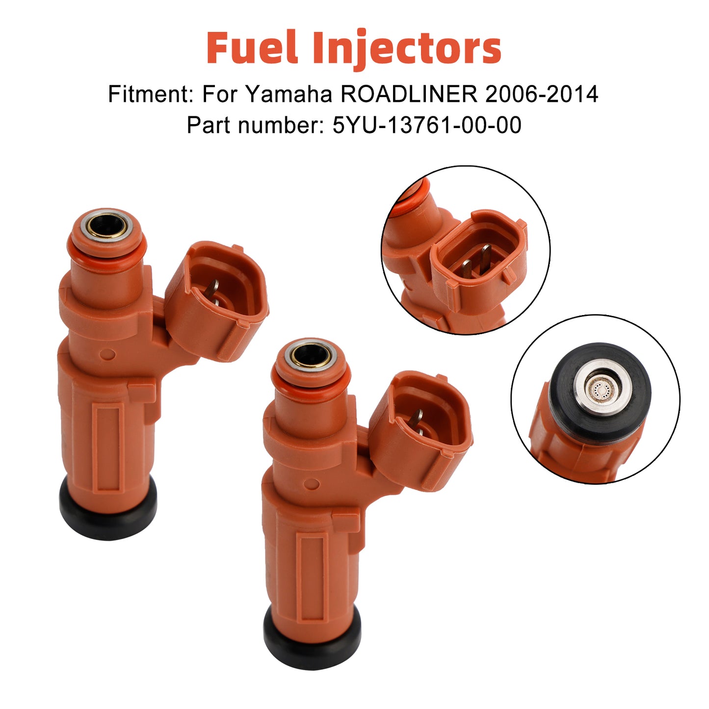 2PCS Fuel Injectors 5YU-13761-00-00 For YAMAHA Stratoliner Raider Roadliner