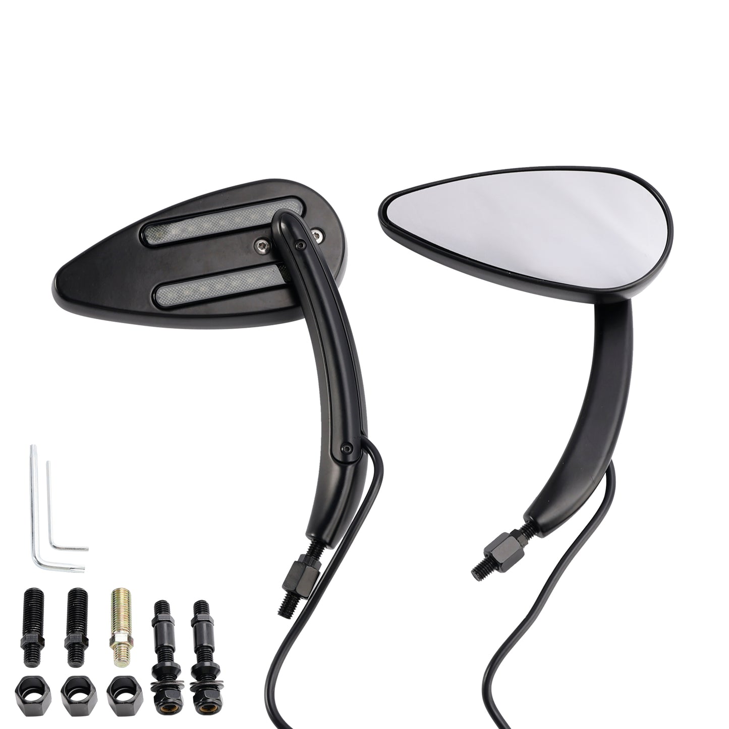 Black Custom Dynamics LED Turn Signal Mirrors For Sportster 883 1200 1990-2021