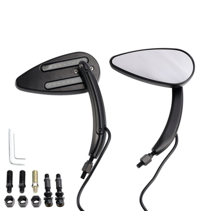 Black Custom Dynamics LED Turn Signal Mirrors For Sportster 883 1200 1990-2021