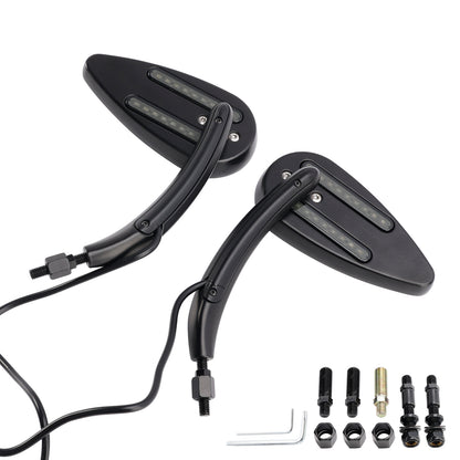 Black Custom Dynamics LED Turn Signal Mirrors For Sportster 883 1200 1990-2021