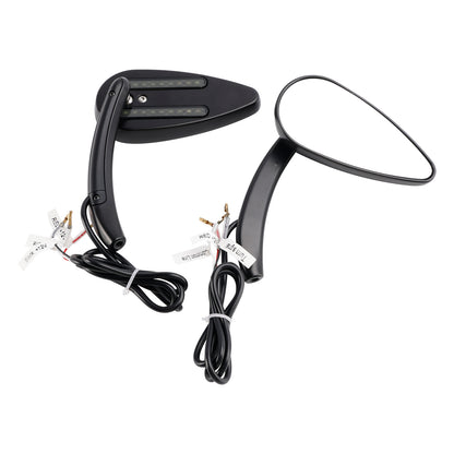 Black Custom Dynamics LED Turn Signal Mirrors For Sportster 883 1200 1990-2021