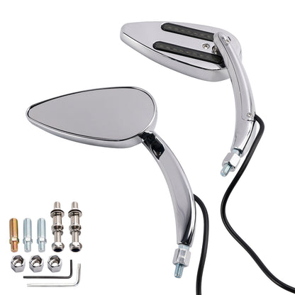 Chrome Custom Dynamics LED Turn Signal Mirrors For Sportster XL 1200 883 1990-Up