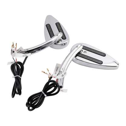 Chrome Custom Dynamics LED Turn Signal Mirrors For Sportster XL 1200 883 1990-Up