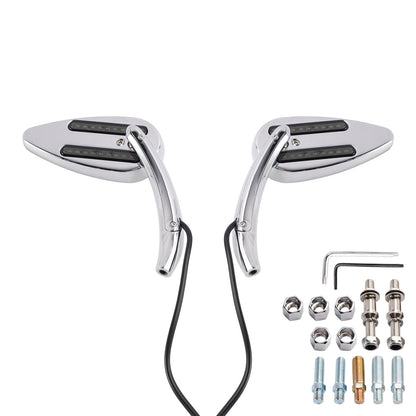 Chrome Custom Dynamics LED Turn Signal Mirrors For Sportster XL 1200 883 1990-Up