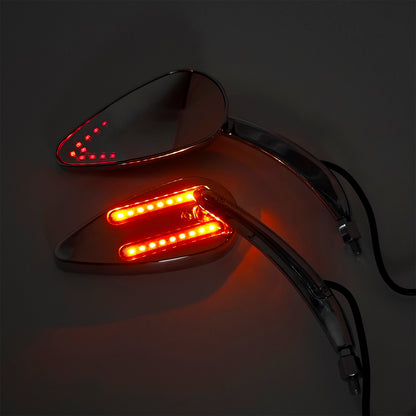 Chrome Custom Dynamics LED Turn Signal Mirrors For Sportster XL 1200 883 1990-Up