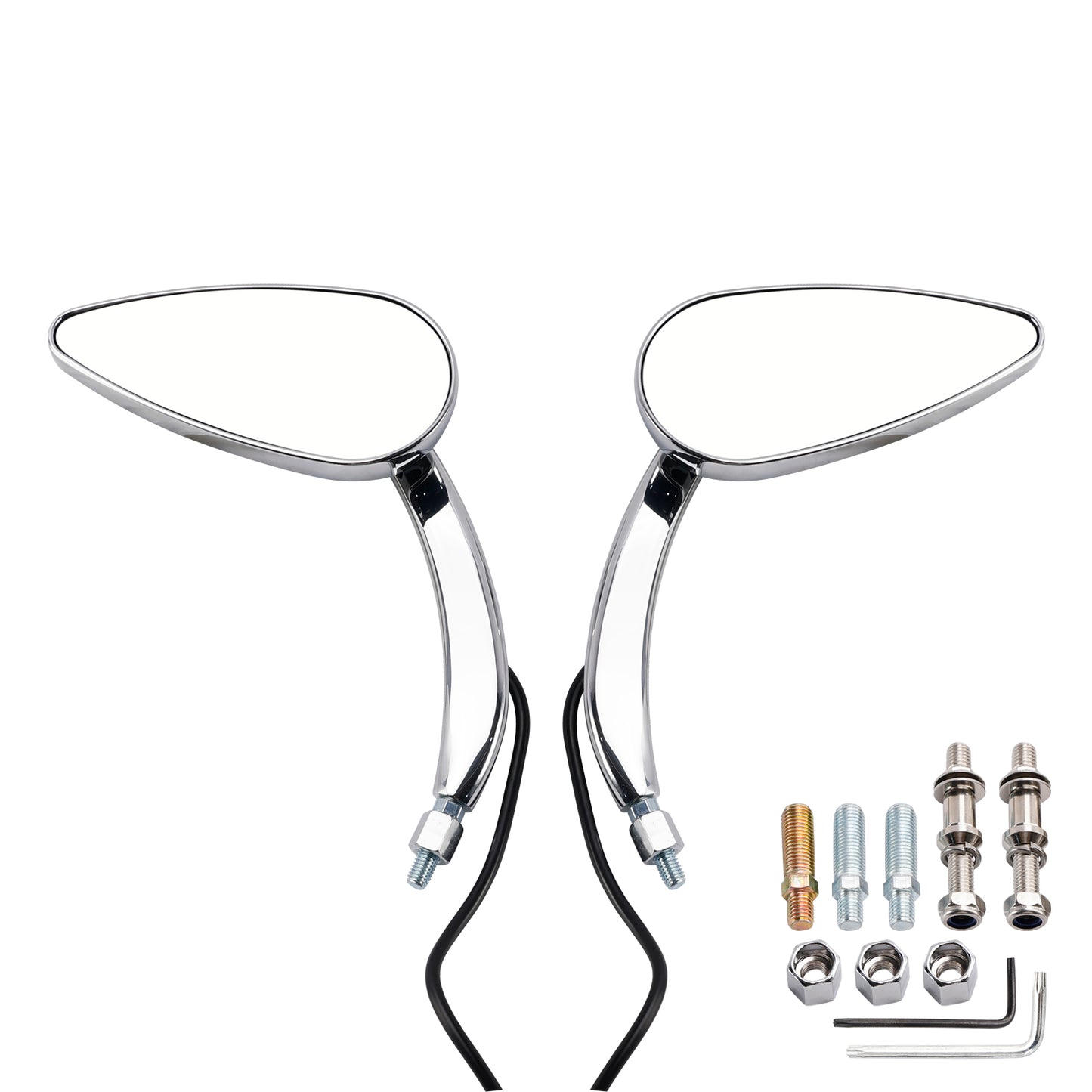 Chrome Custom Dynamics LED Turn Signal Mirrors For Sportster XL 1200 883 1990-Up