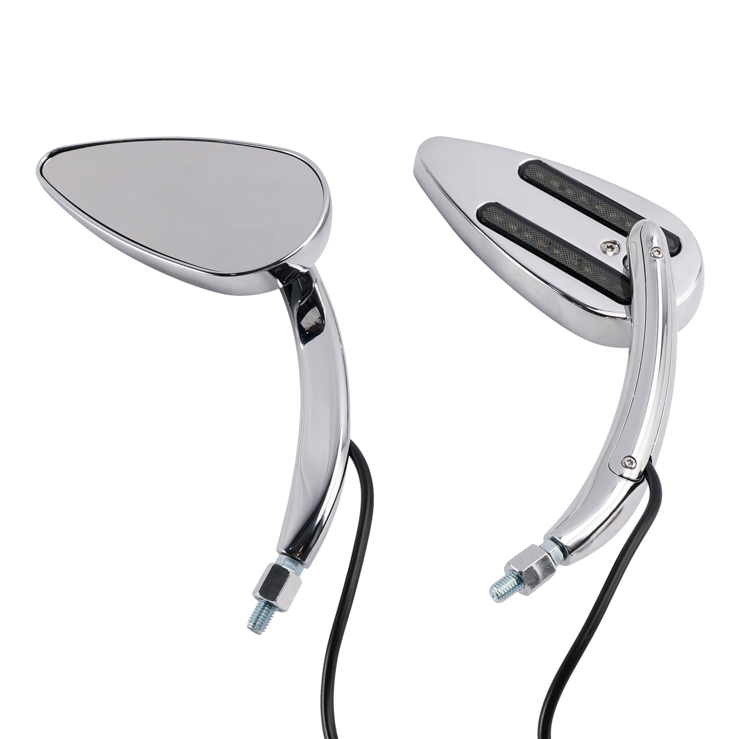 Chrome Custom Dynamics LED Turn Signal Mirrors For Sportster XL 1200 883 1990-Up