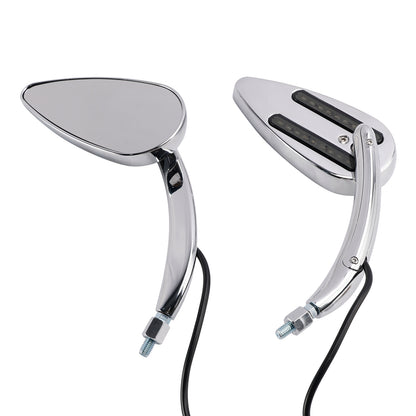 Chrome Custom Dynamics LED Turn Signal Mirrors For Sportster XL 1200 883 1990-Up