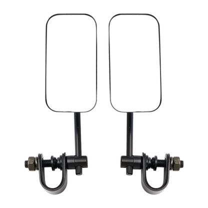 Black Retro Retangular Mirrors with clamp For Cafe Racer Bobber Chopper Tracker