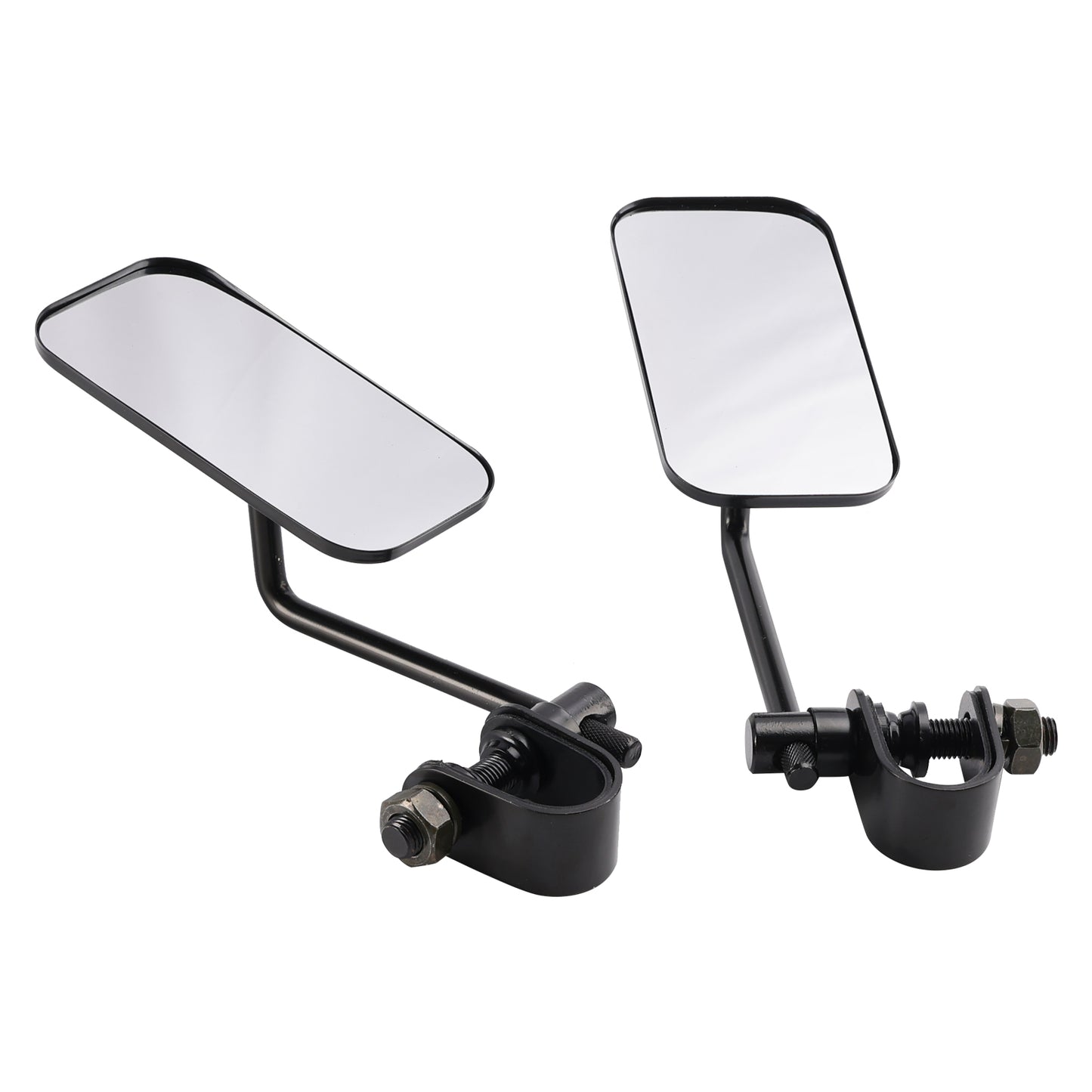 Black Retro Retangular Mirrors with clamp For Cafe Racer Bobber Chopper Tracker