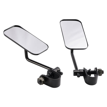 Black Retro Retangular Mirrors with clamp For Cafe Racer Bobber Chopper Tracker