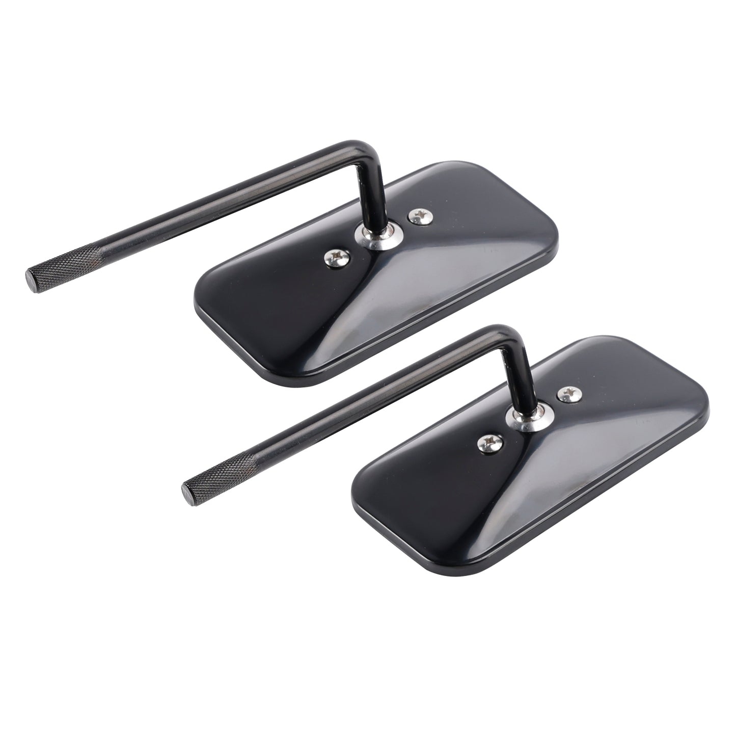 Black Retro Retangular Mirrors with clamp For Cafe Racer Bobber Chopper Tracker