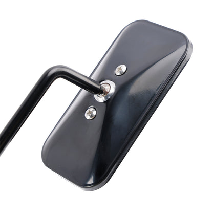 Black Retro Retangular Mirrors with clamp For Cafe Racer Bobber Chopper Tracker