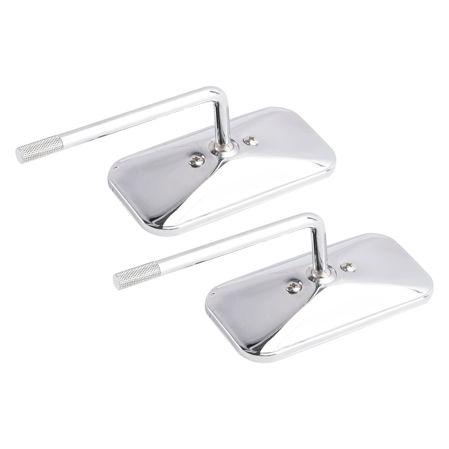 Chrome Retro Retangular Mirrors with clamp For Cafe Racer Bobber Chopper Tracker