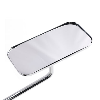 Chrome Retro Retangular Mirrors with clamp For Cafe Racer Bobber Chopper Tracker