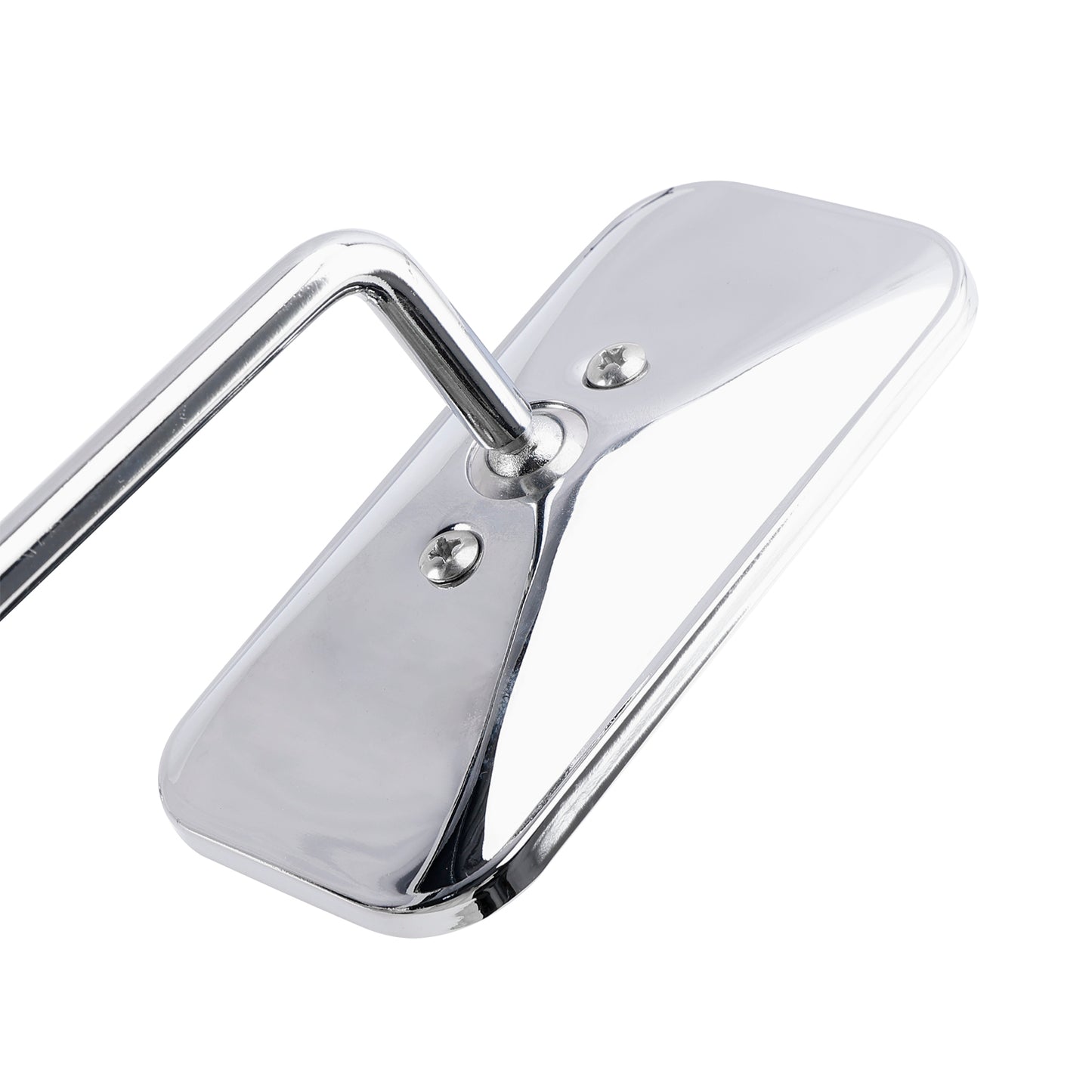 Chrome Retro Retangular Mirrors with clamp For Cafe Racer Bobber Chopper Tracker
