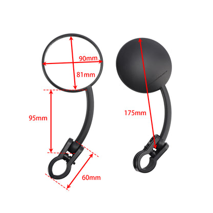 Pair Enduro Folding Mirrors Clamp On Fits Dual Sport Motorcycle ATV Dirt Bike