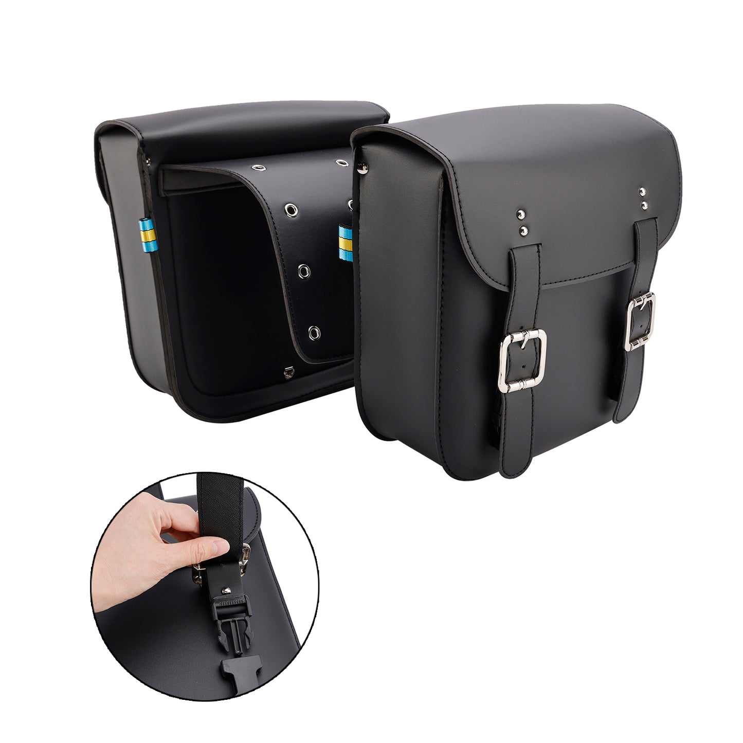 Tail Bag Side Saddlebag Tail Bag Luggage Pouch Storage Black 18L For Motorbike
