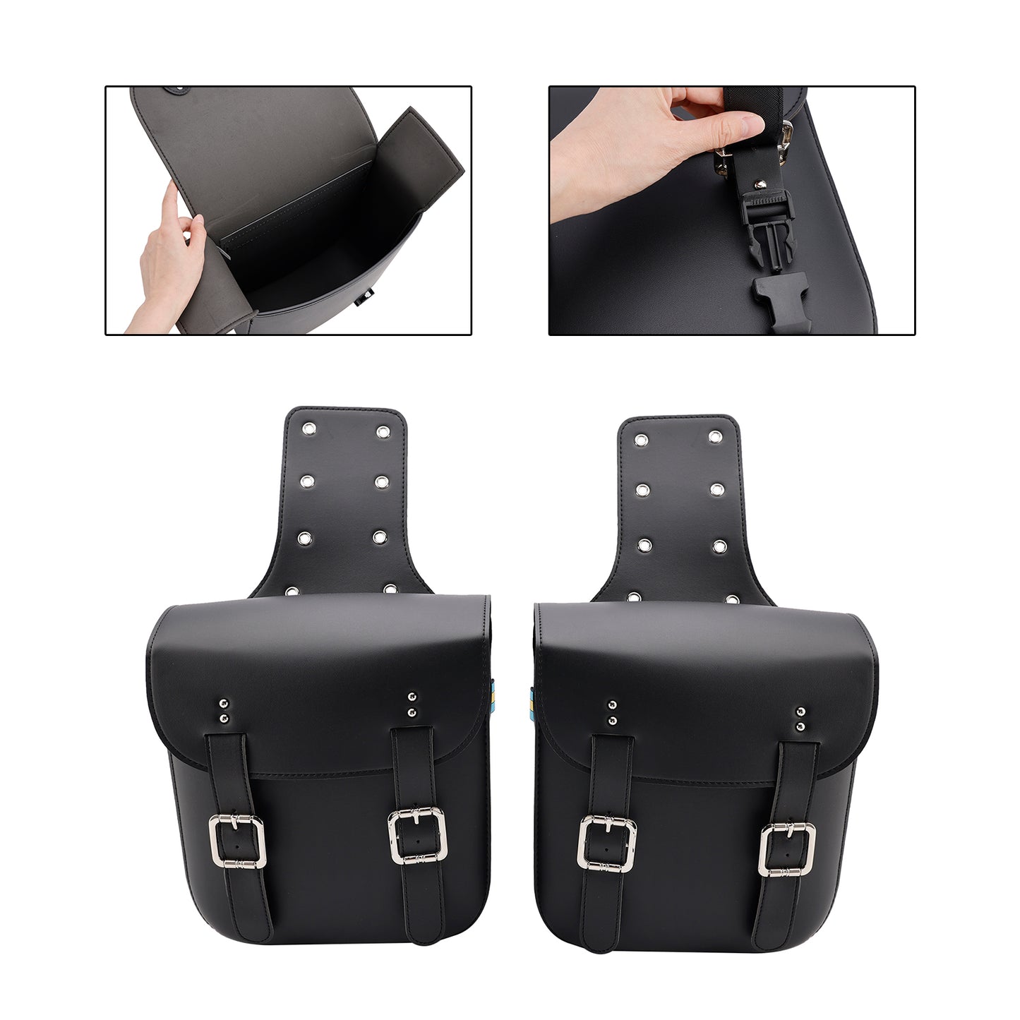 Tail Bag Side Saddlebag Tail Bag Luggage Pouch Storage Black 18L For Motorbike