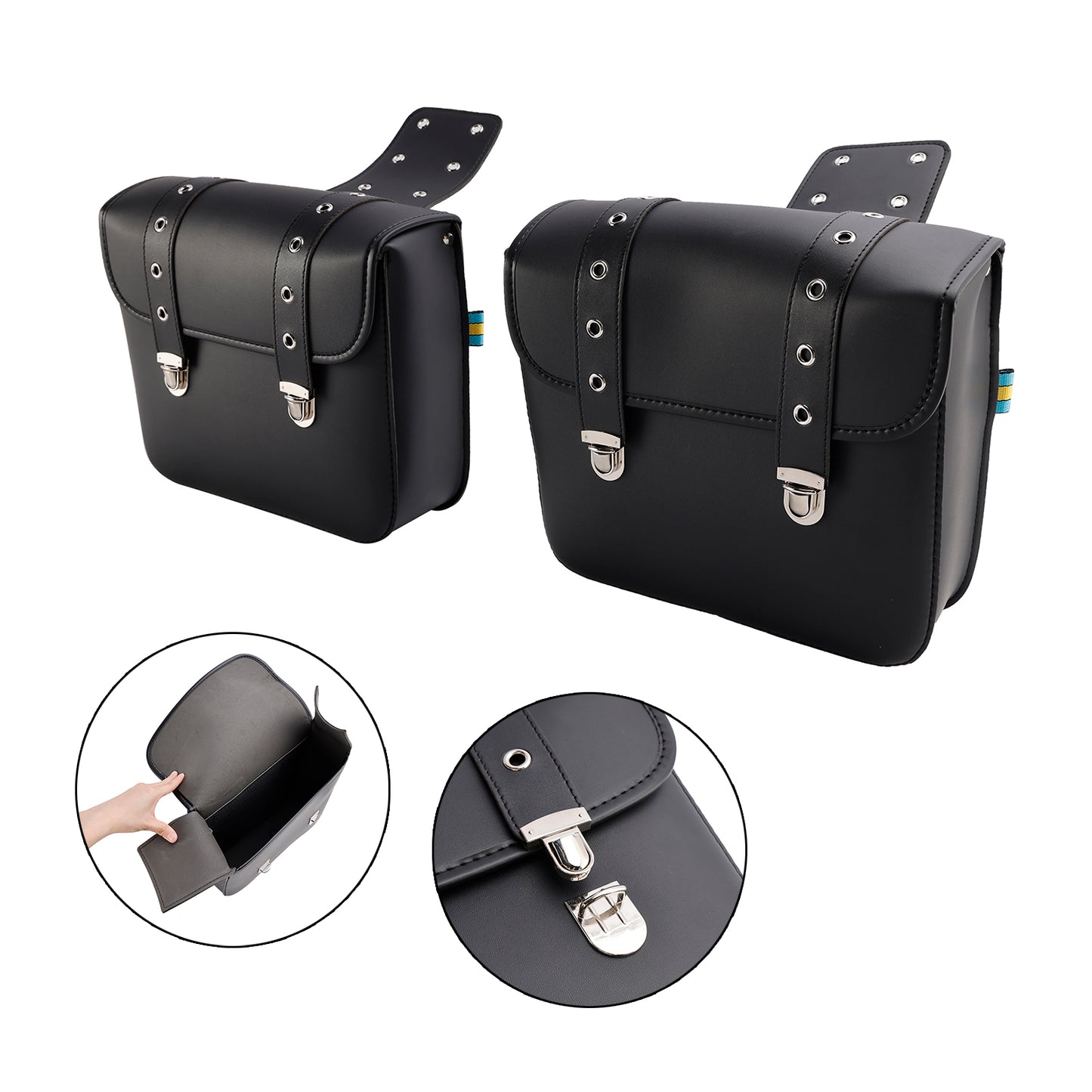Tail Bag Side Saddlebag Tail Bag Luggage Pouch Storage Black 20L For Motorbike