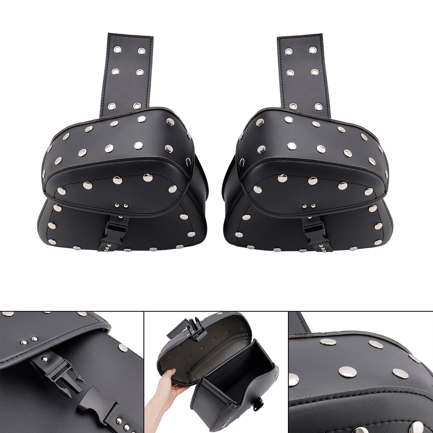 Tail Bag Side Saddlebag Tail Bag Luggage Pouch Storage Black 22L For Motorbike